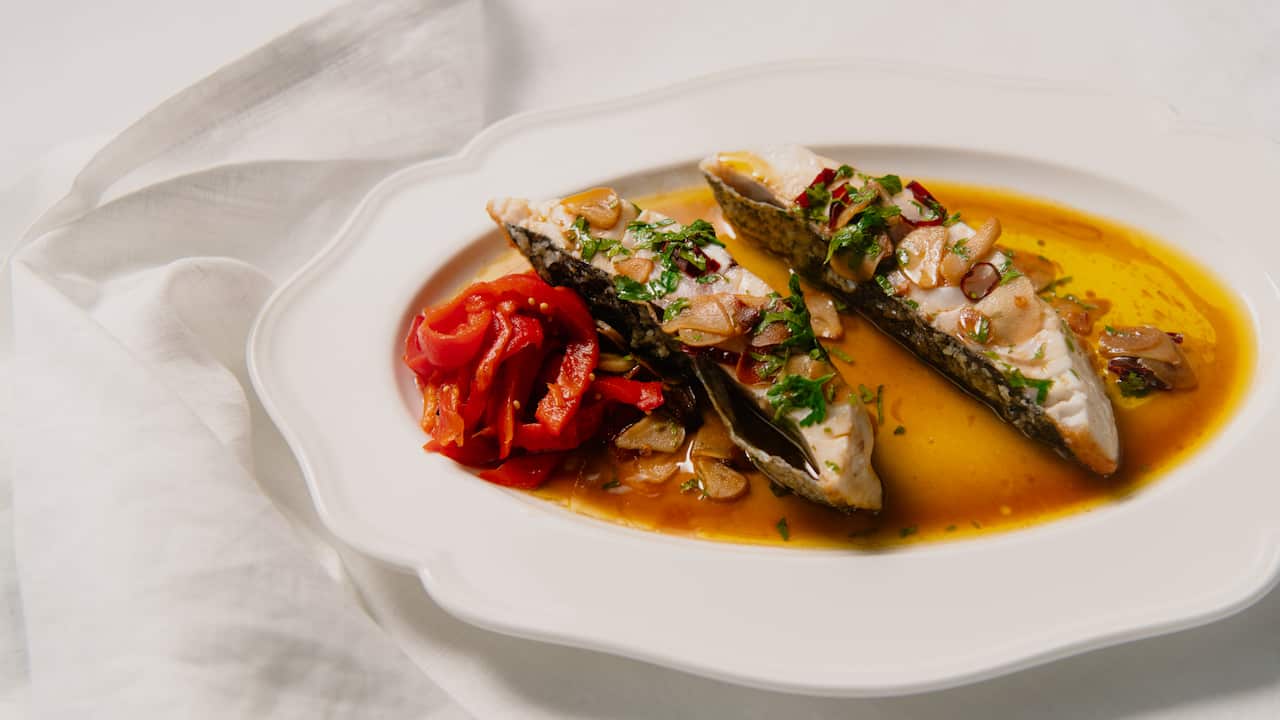 Blue Eye with bilbaína sauce