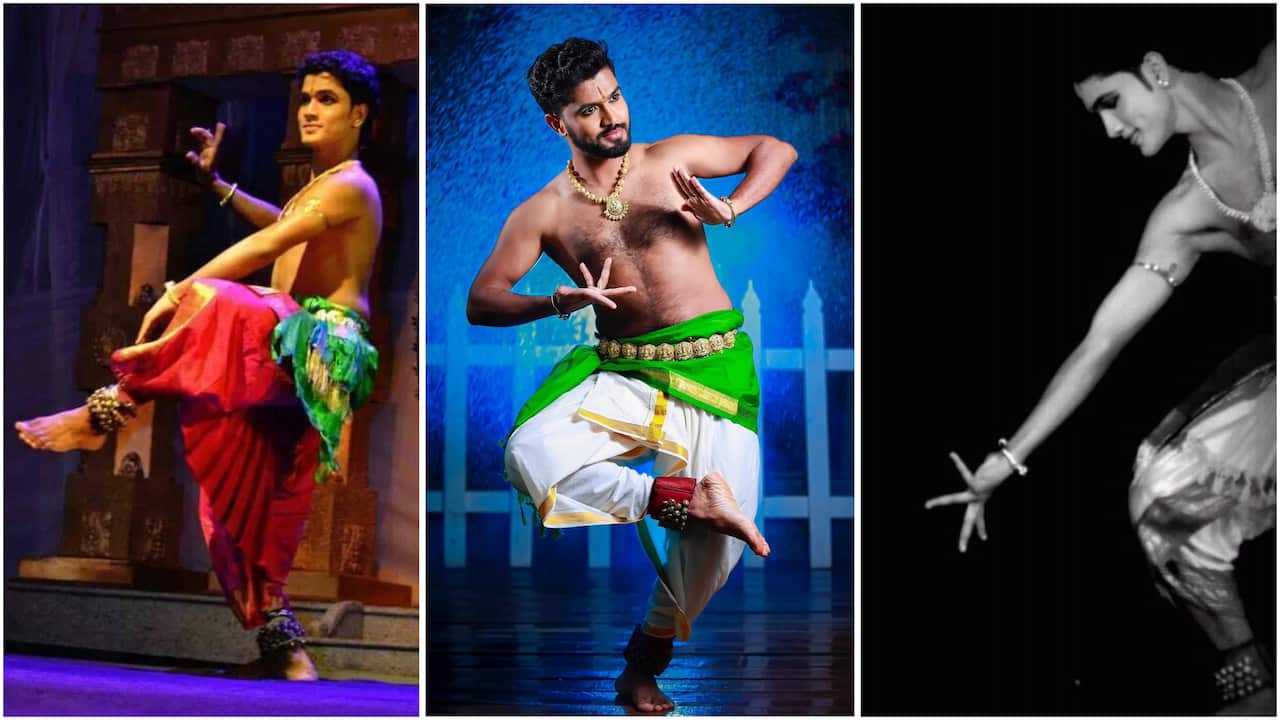 රශාන් හින්දු භරත නර්තනයේ  යෙදෙමින්