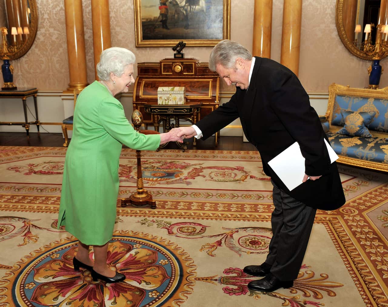 QE2 Ambassadors Present Credentials To Queen Elizabeth II At Buckingham Palace
