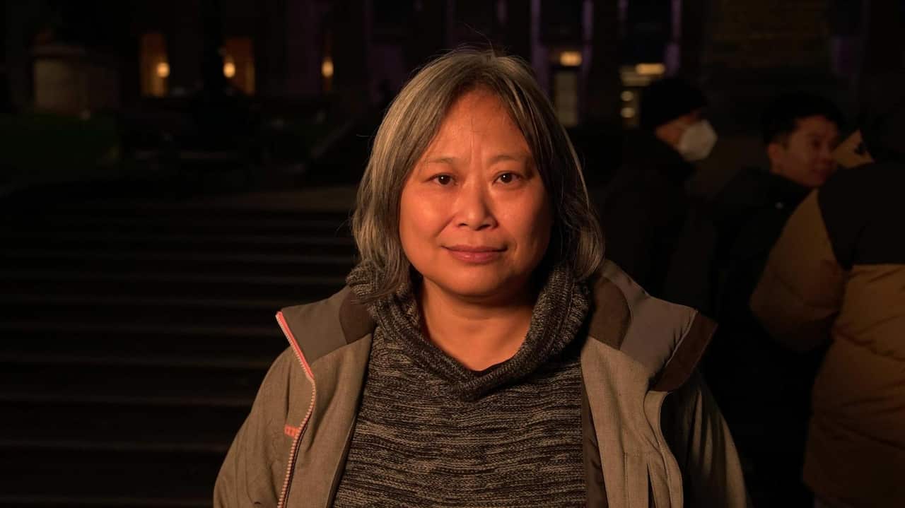 A woman in a fleece jacket