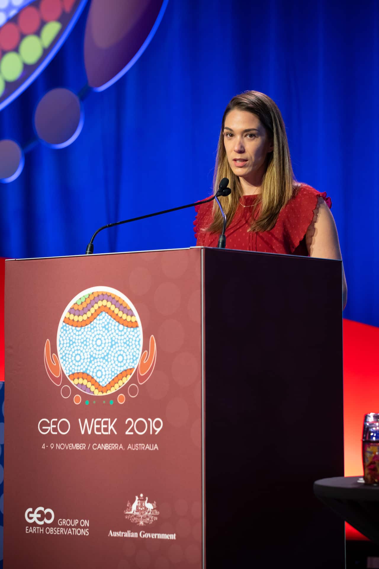 Eva Rodríguez durante su participación en GEO Week 2019