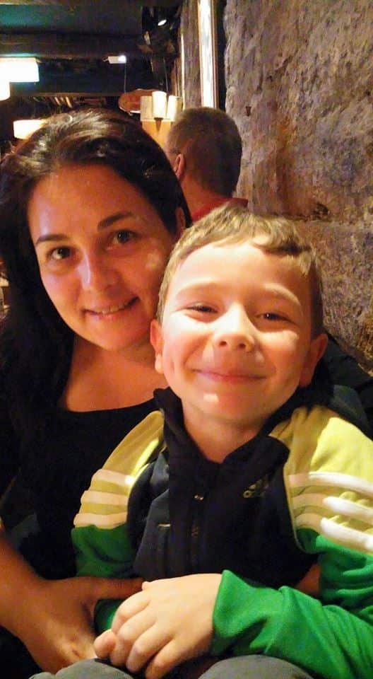 Athena with her son Callum.