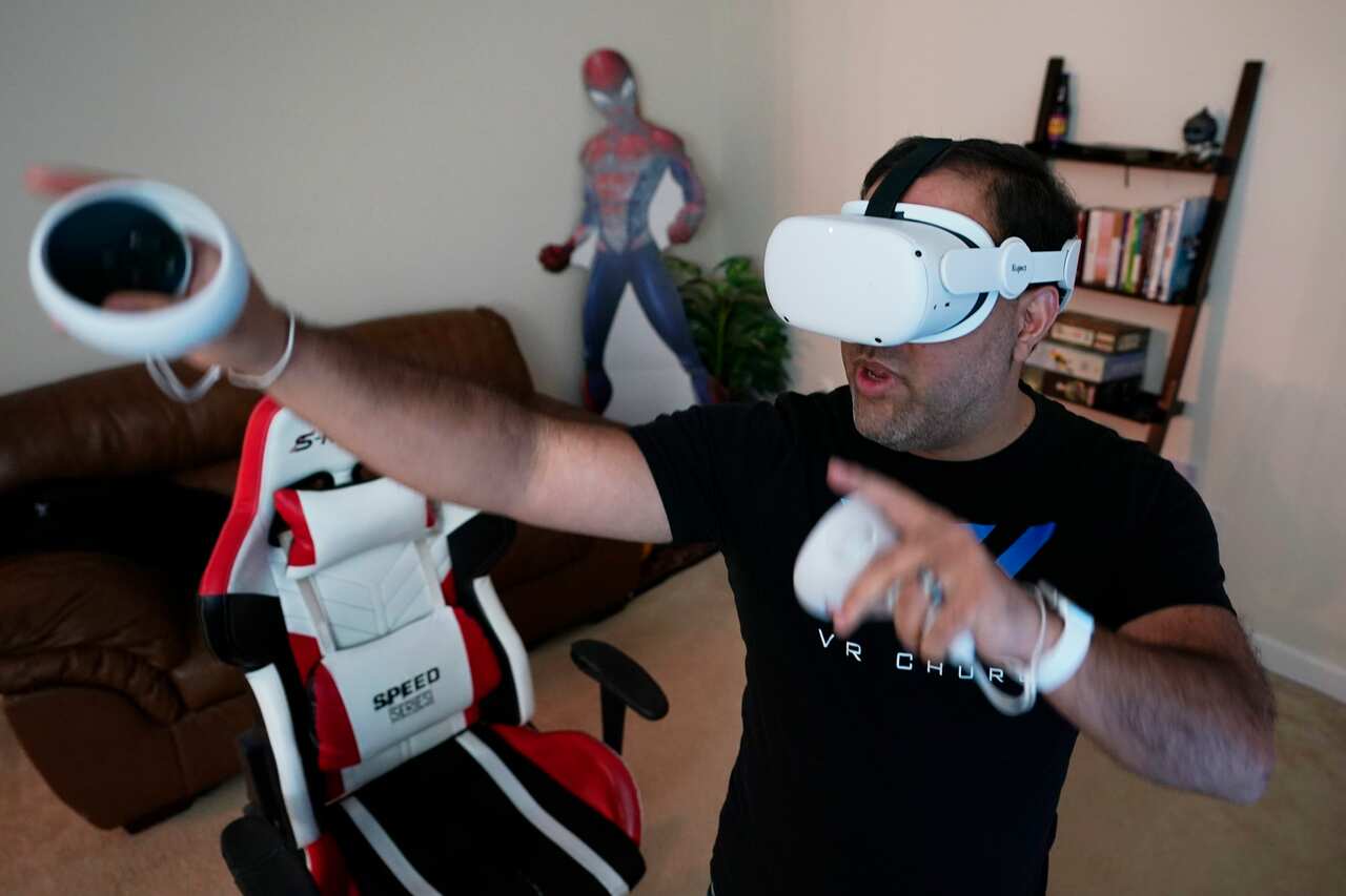 A pastor from VR Church delivers a sermon in the metaverse.