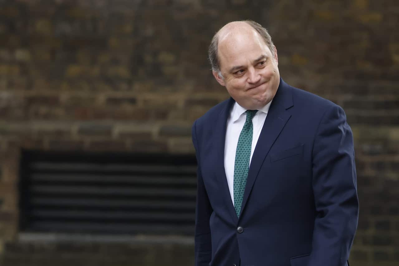 Ben Wallace grimaces as he looks to his left. 