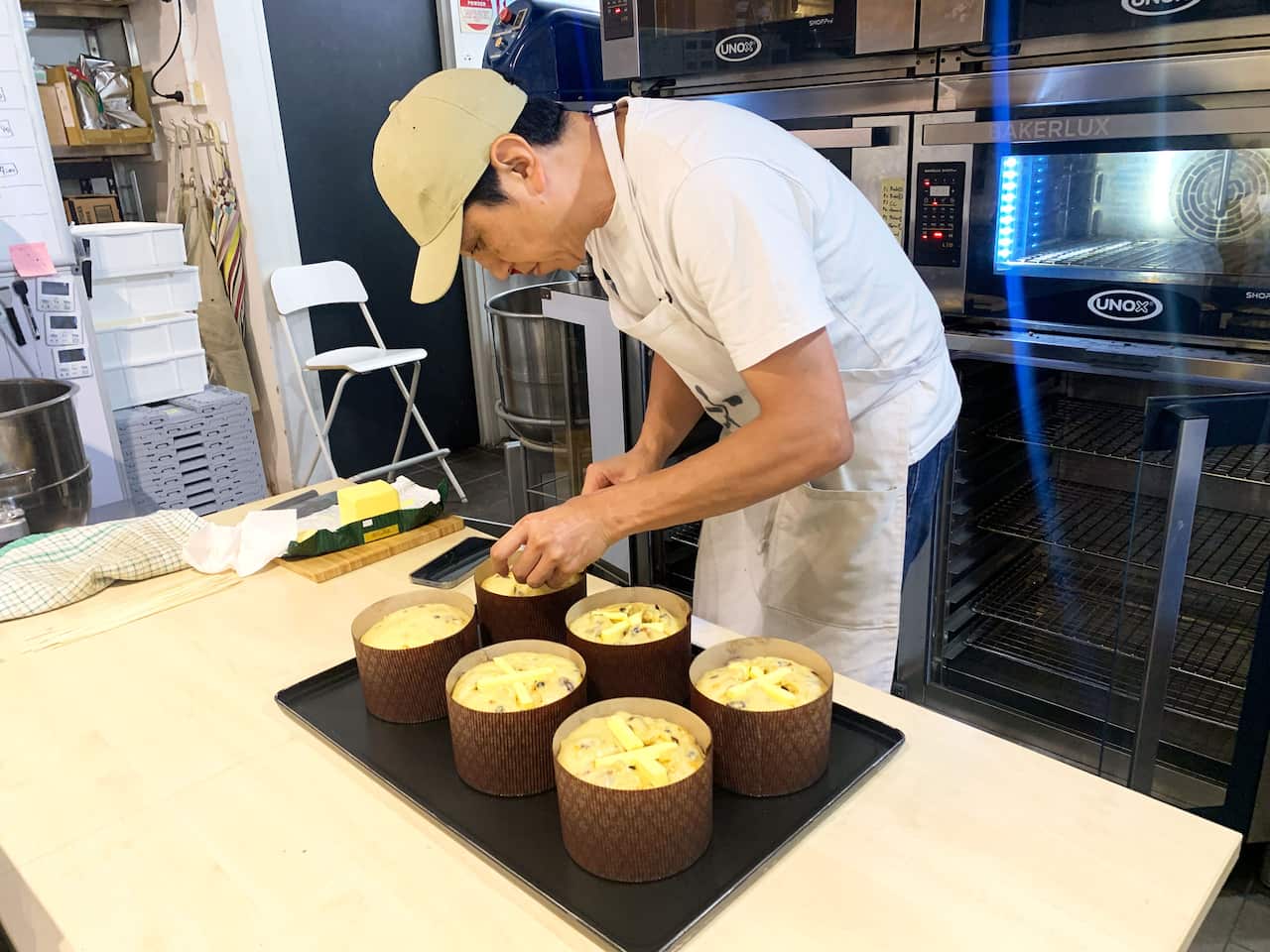 Kazuaki Ono making panettone before Christmas provided by Kazuaki Ono