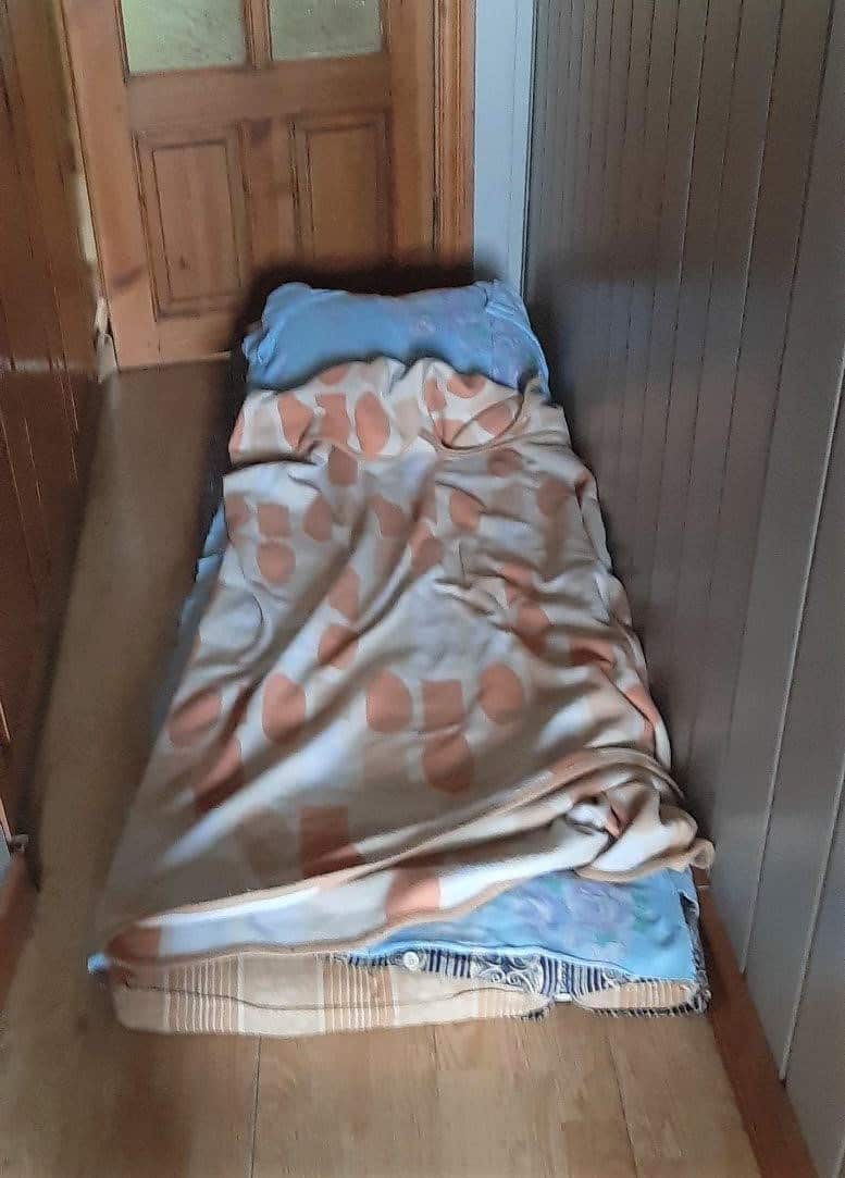 A mattress on the floor
