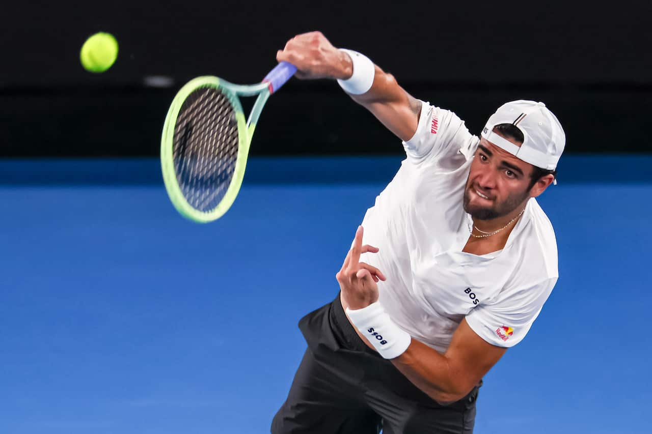  Matteo Berrettini on day two during the 2023 Australian Open tennis tournament at Melbourne Park.