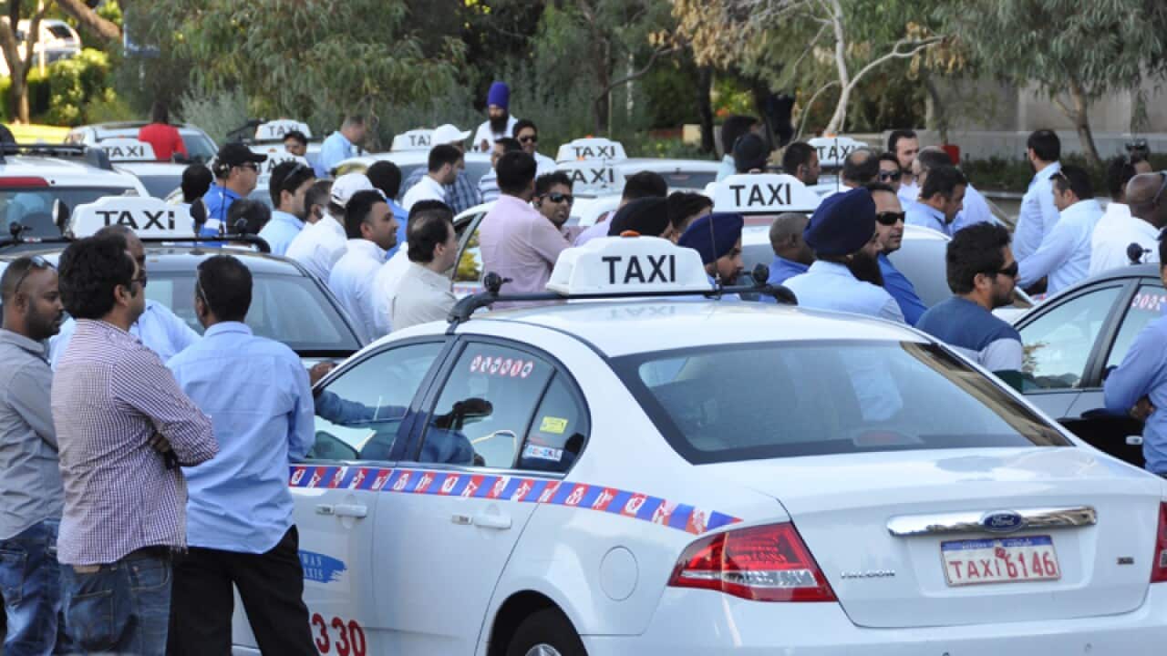 Taxi workers protest in Perth