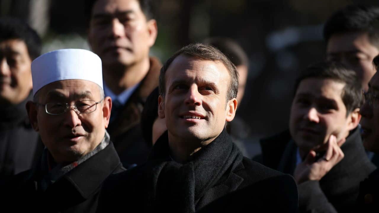French President Emmanuel Macron lors de sa visite en Chine
