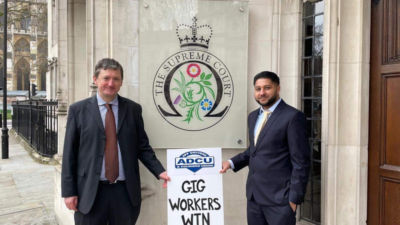 Yaseen Aslam and James Farra outside the UK Supreme Court.