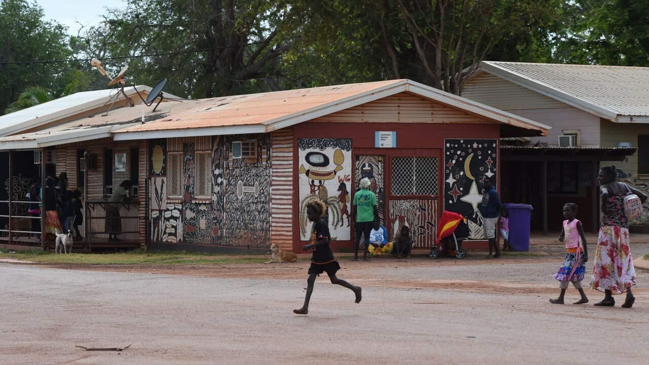 The remote aboriginal community of Milingimbi in the Northern Territory, Wednesday, July 1, 2015. Milingimbi Island is the largest island of the Crocodile Islands group off the coast of Arnhem Land. (AAP Image/Dean Lewins) NO ARCHIVING