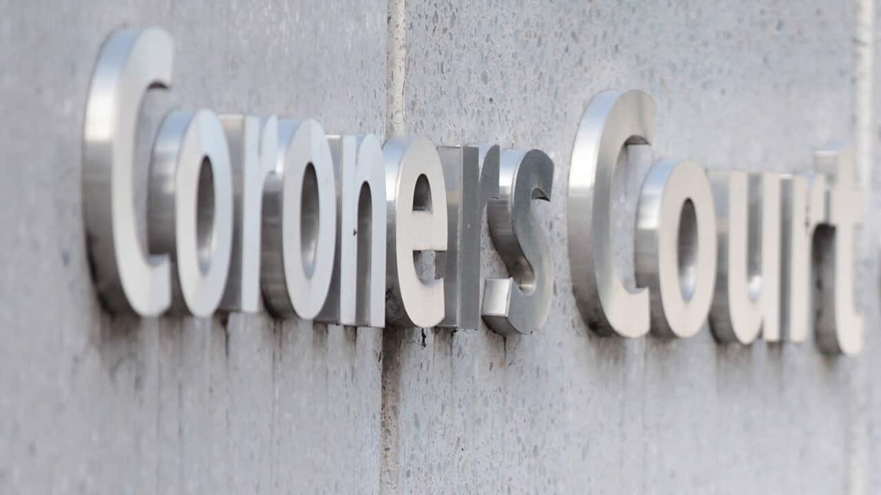 A sign reading 'coroner's court'