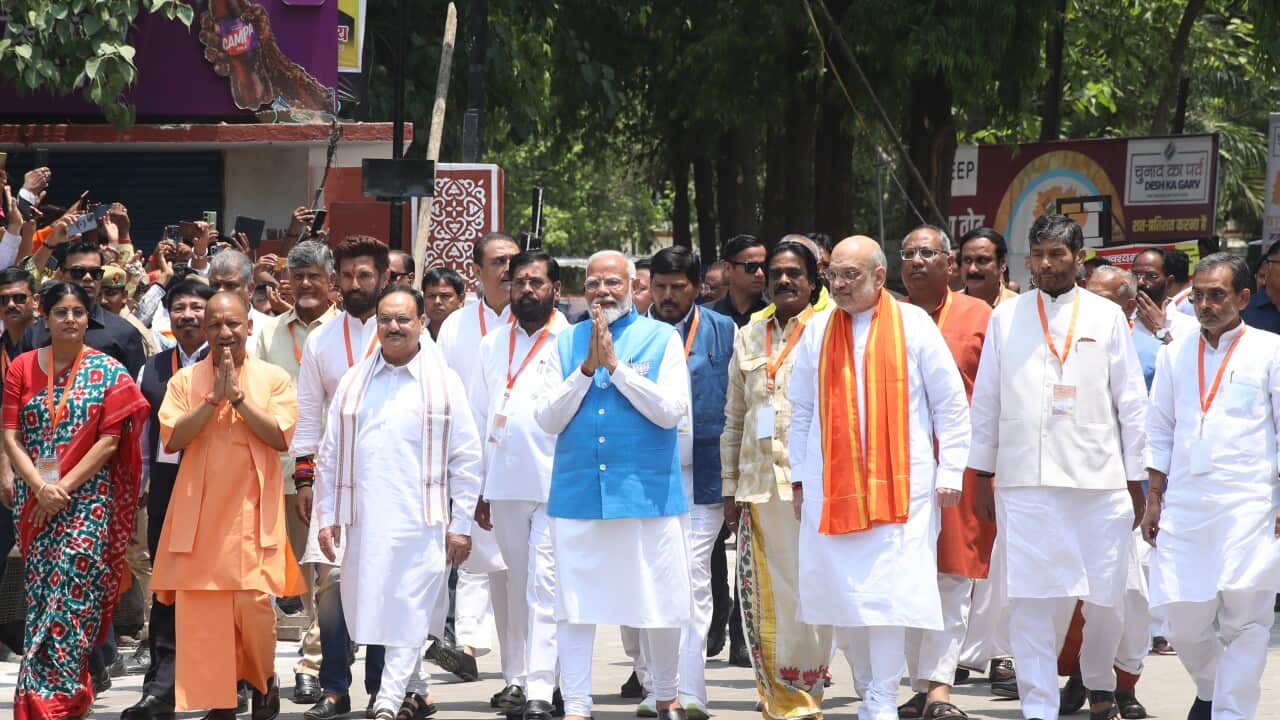 Prime Minister Narendra Modi after filing nomination papers for the general elections in Varanasi, India - 14 May 2024