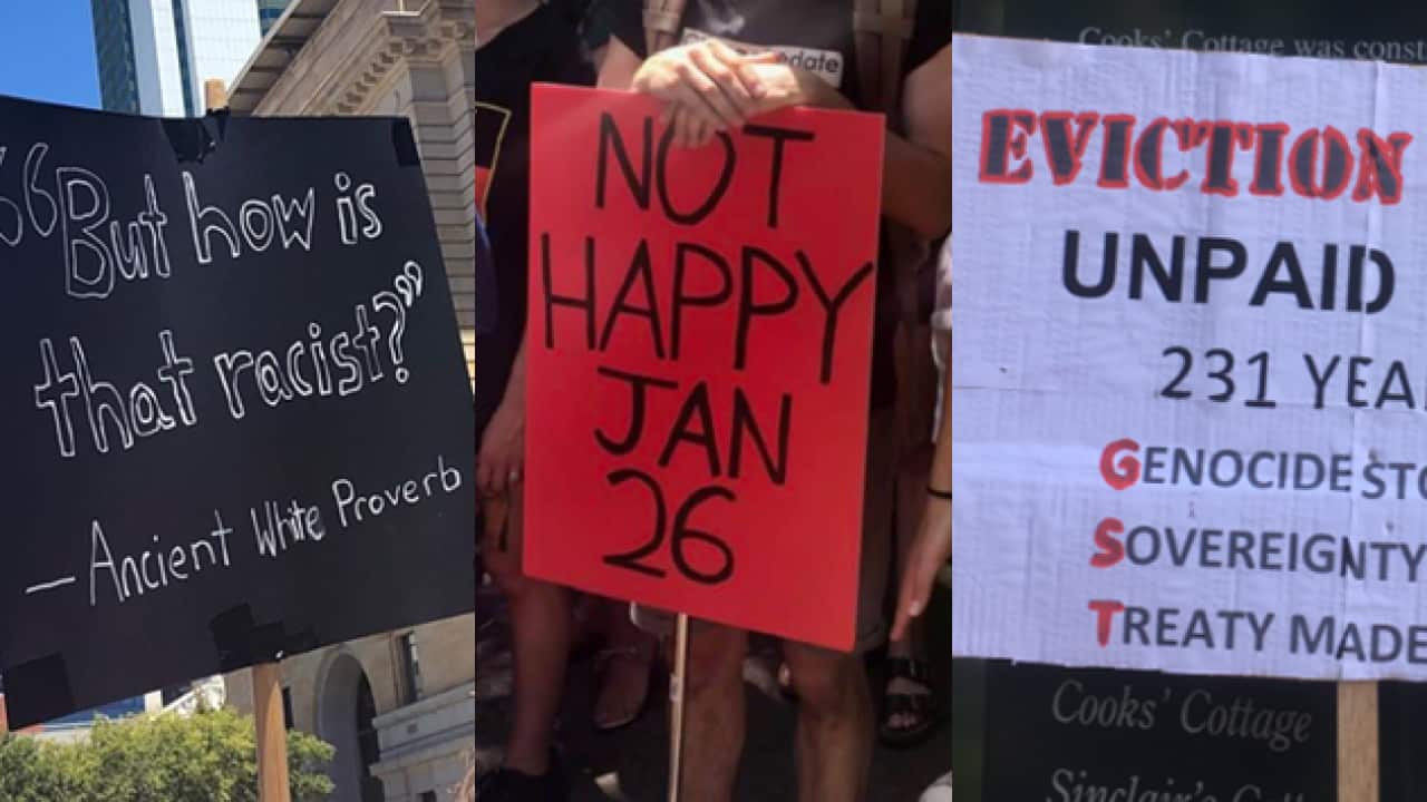Placards fro the Invasion Day Marches 26 January