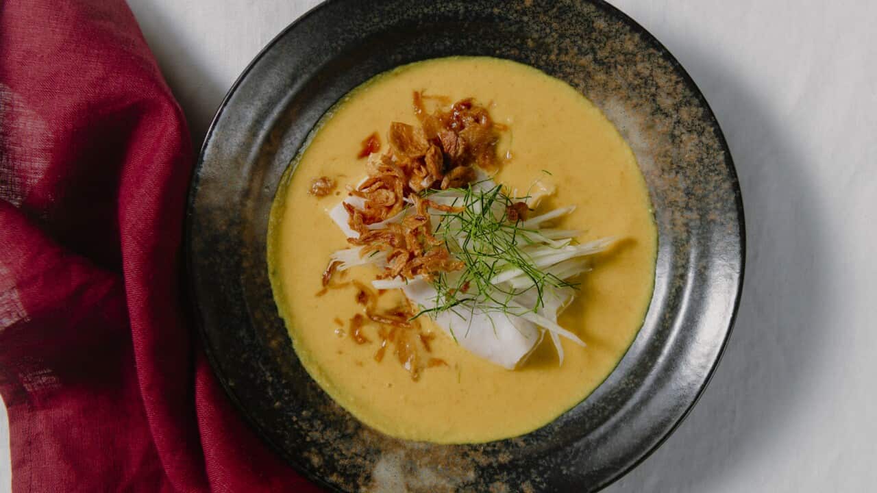 Steamed Cod, Turmeric, Krachai & Fennel