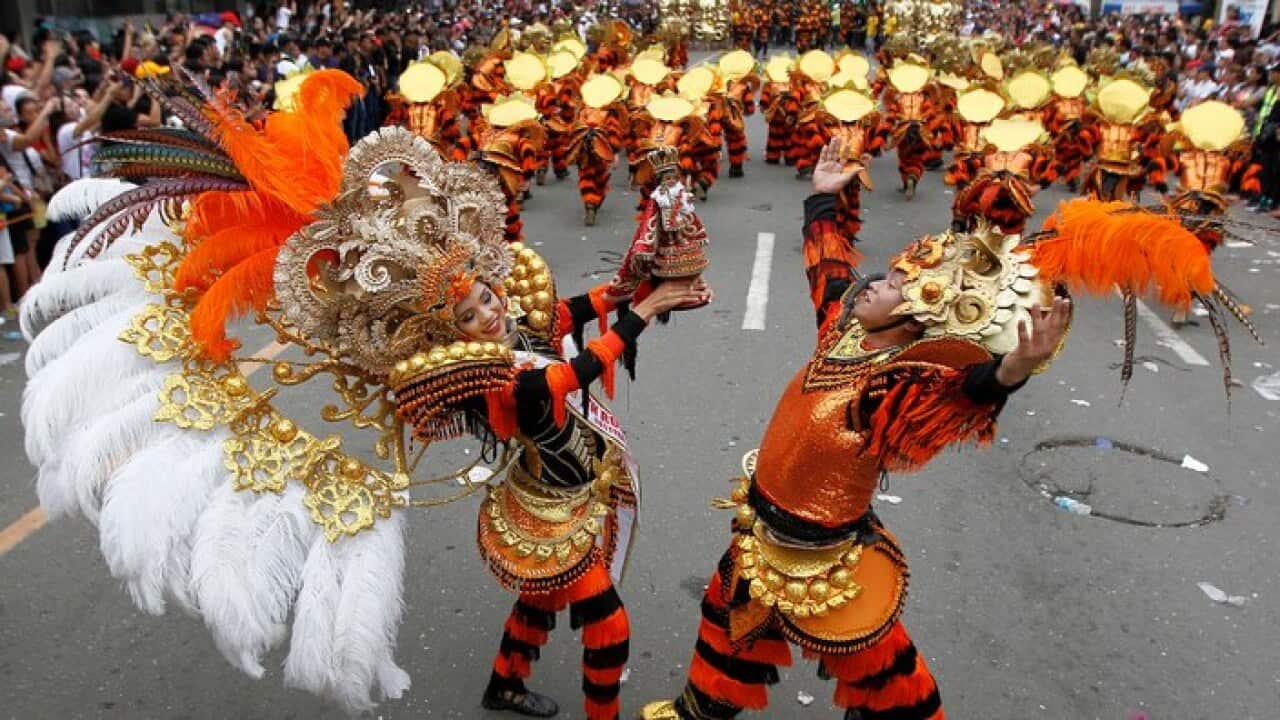 Sinulog participants in the grand parade