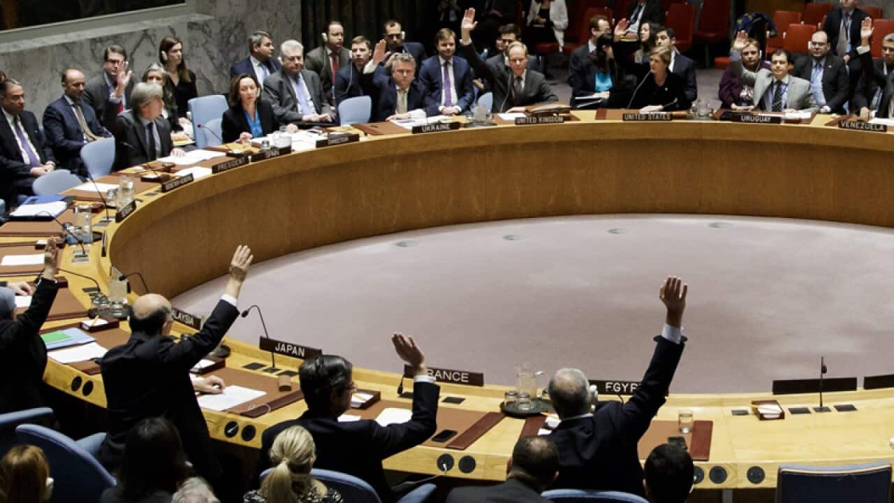 The United Nations Security Council votes