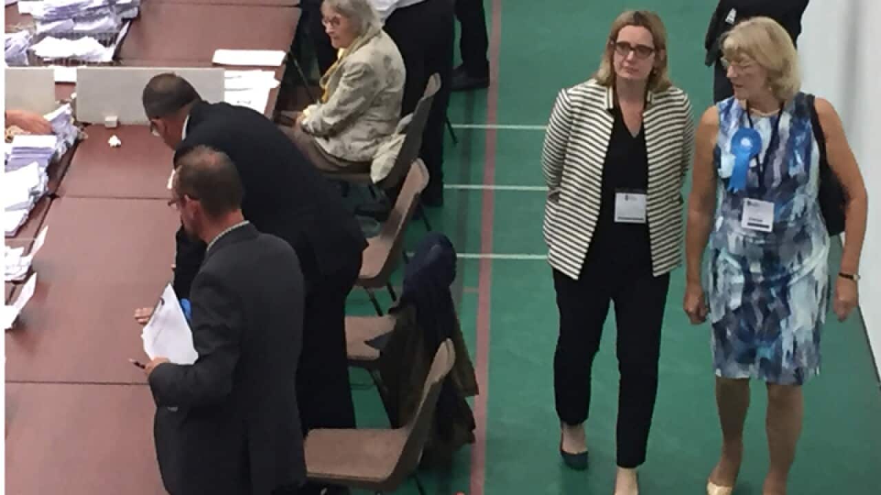 Home Secretary Amber Rudd (centre)