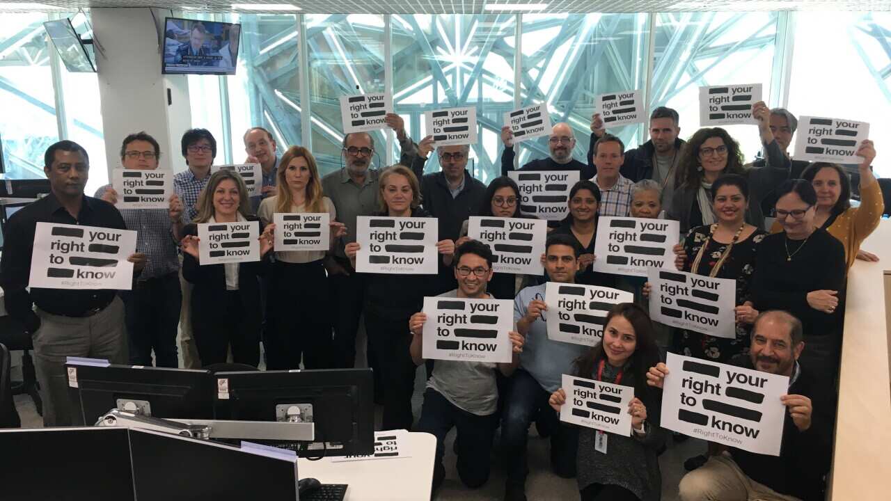 Right to Know campaign at SBS Melbourne office