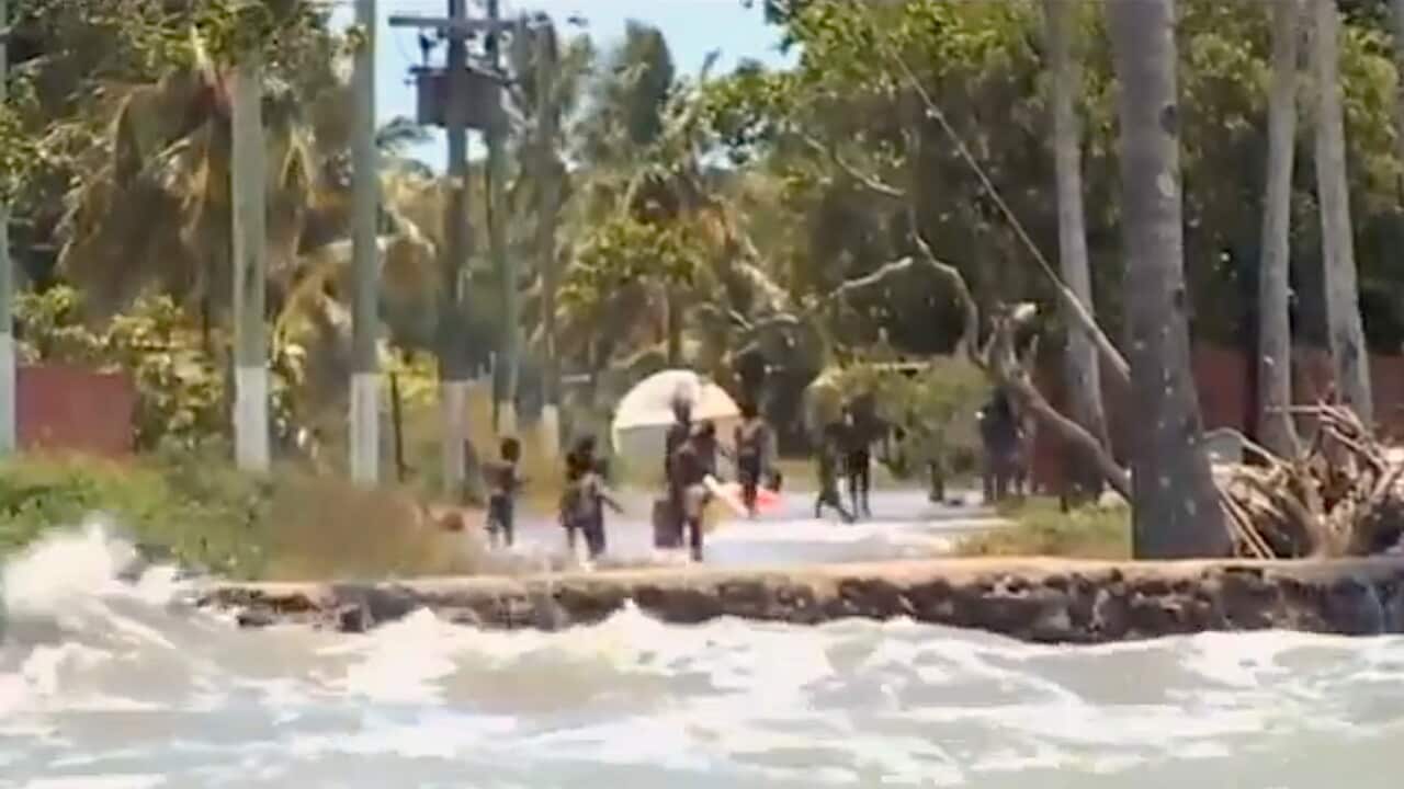 Saibai island's sea wall breached by a king tide SBS Armbruster.jpg