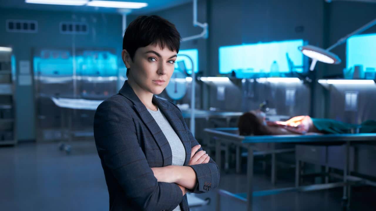 Serinda Swan as Jenny Cooper in 'Coroner'.