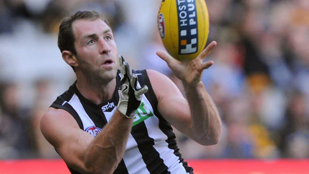 Travis Cloke of the Collingwood Magpies