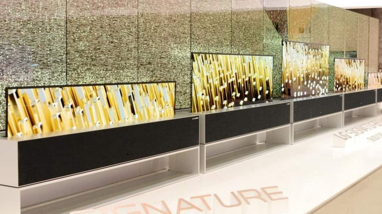 The LG Signature OLED R television.
