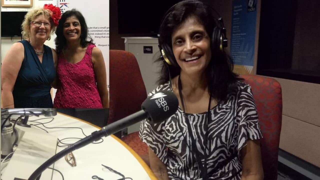 Susan Day and Bindi Shah(inset) Bindi Shah at SBS studio in Sydney