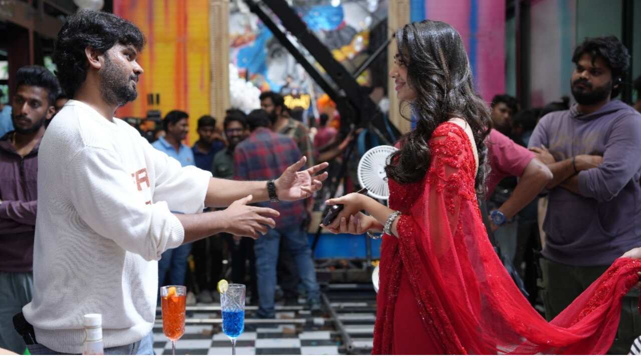 Kriti Shetty filmed on the sets of "Manamey"