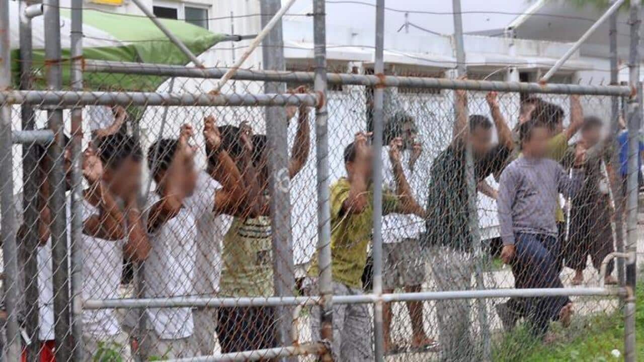 File image of detainees at the Manus Island detention centre