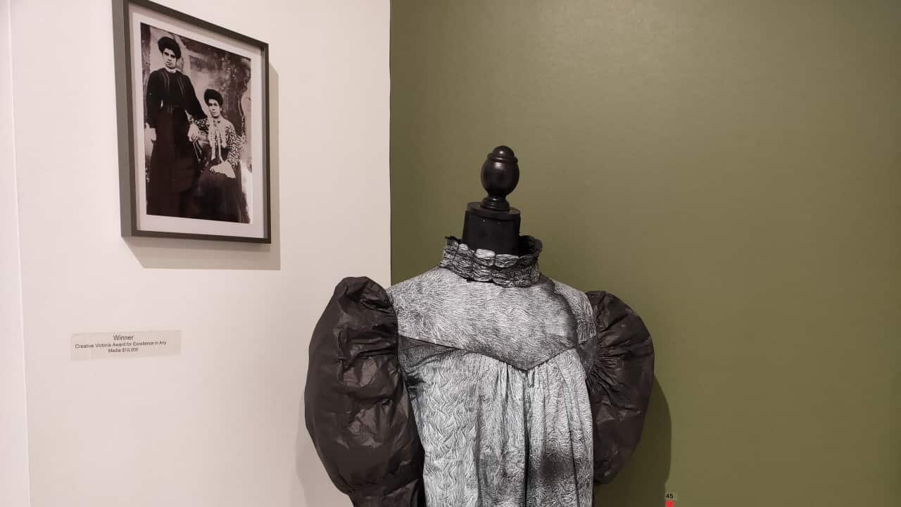 1800s Blouse with possum fur print - winner Koorie Art Award 2019