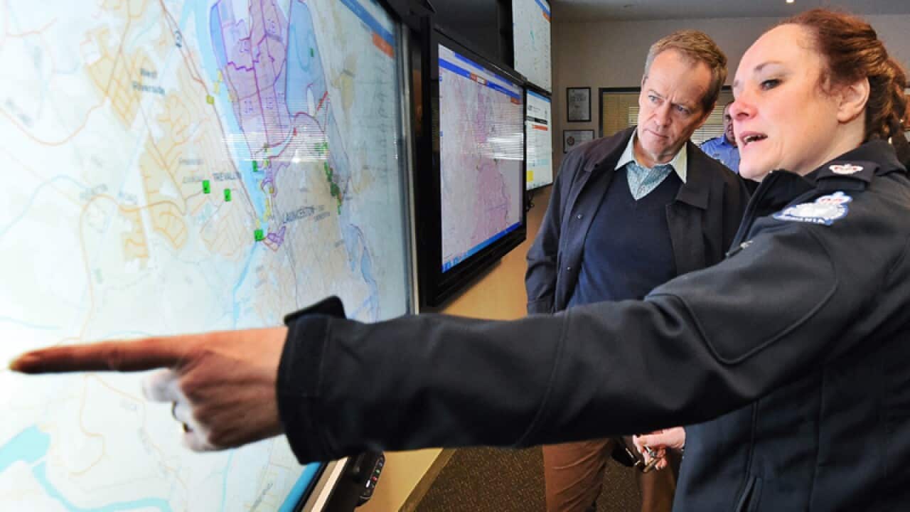 Opposition Leader Bill Shorten visits SES headquarters in Launceston