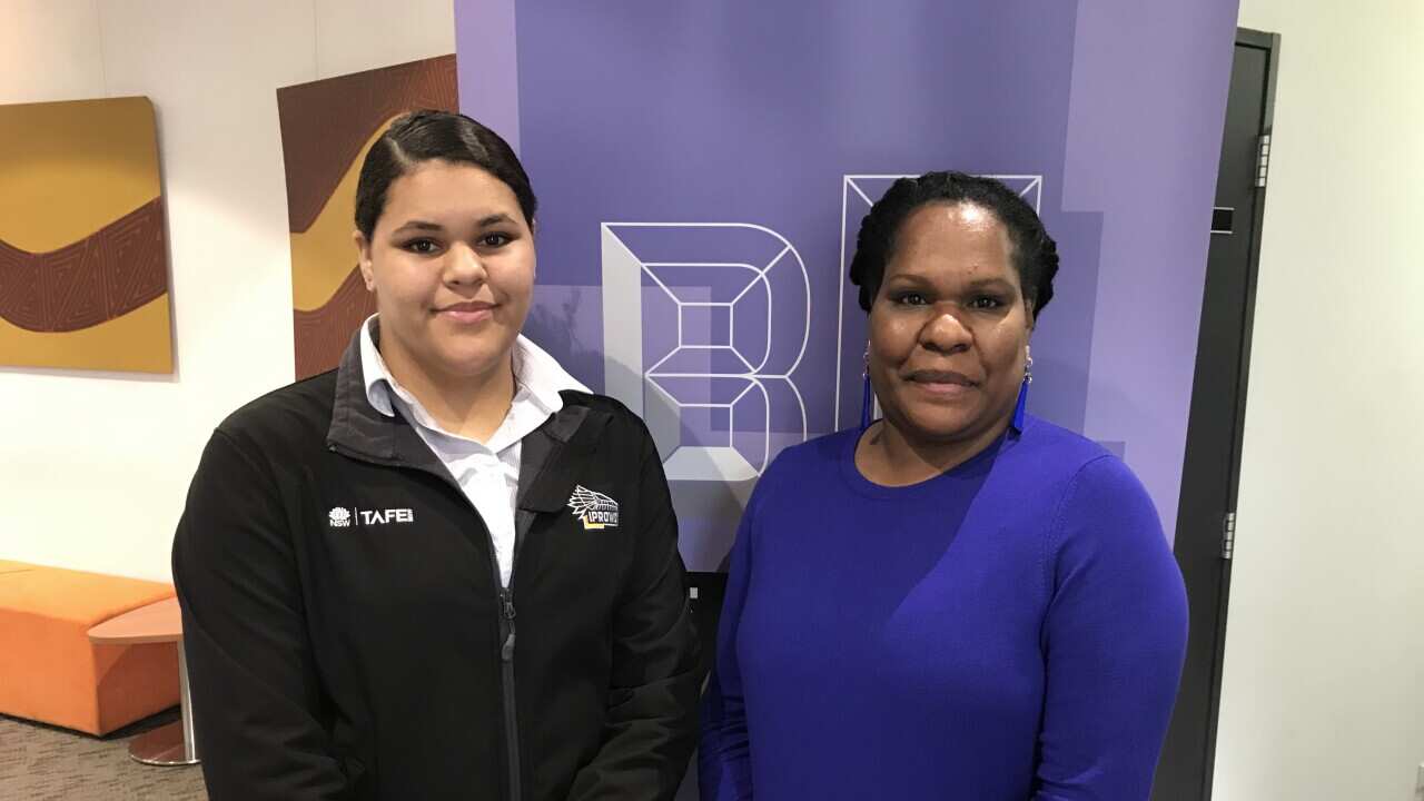 TAFE student and aspiring police officer Jessica Aragu-Bailey with her mother Glenda Aragu