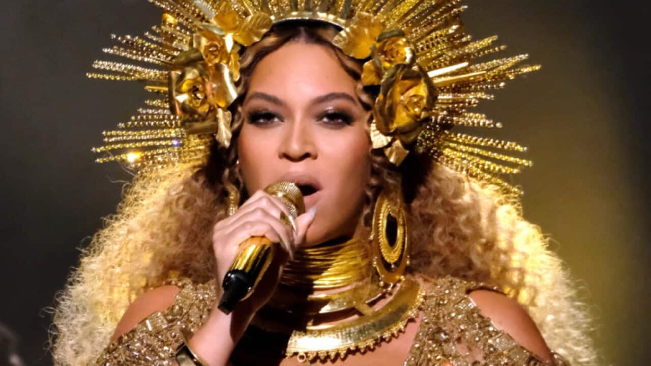 Singer Beyonce performs during The 59th GRAMMY Awards at STAPLES Center on February 12, 2017 in Los Angeles