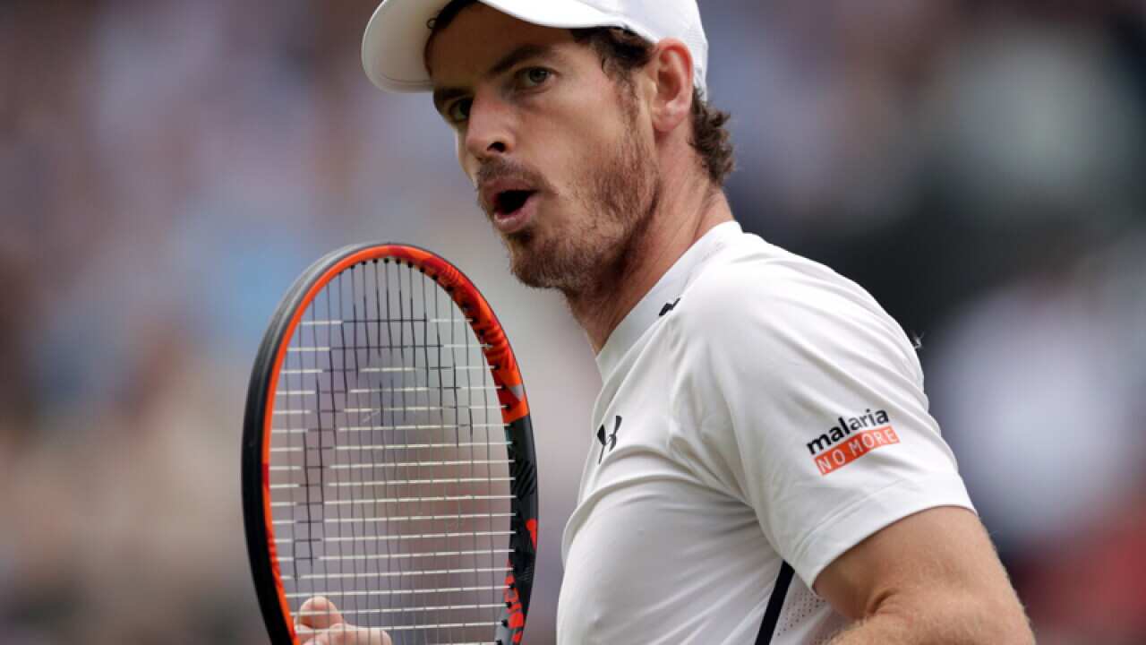 Andy Murray celebrates against Liam Broady