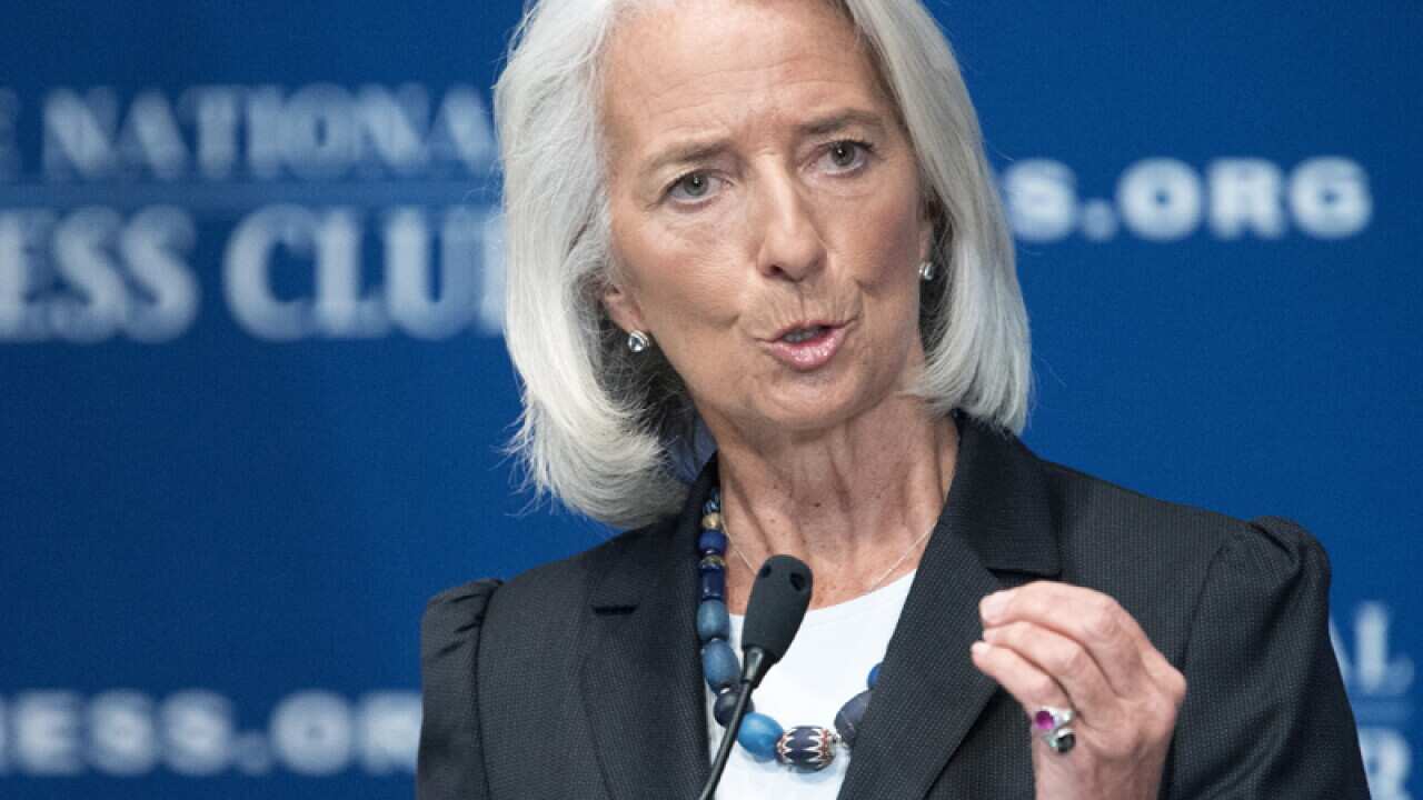 IMF chief Christine Lagarde delivers a speech