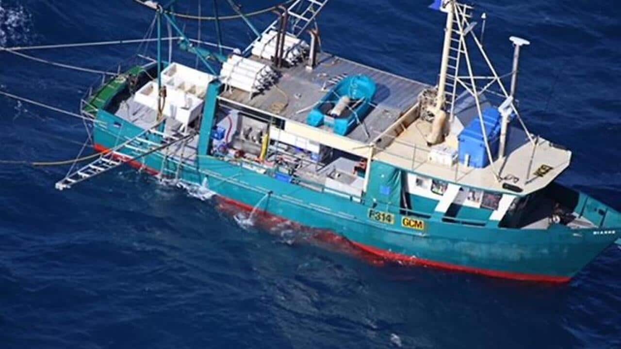 A fishing vessel which capsized and sank off the central Queensland coast has been found (AAP)