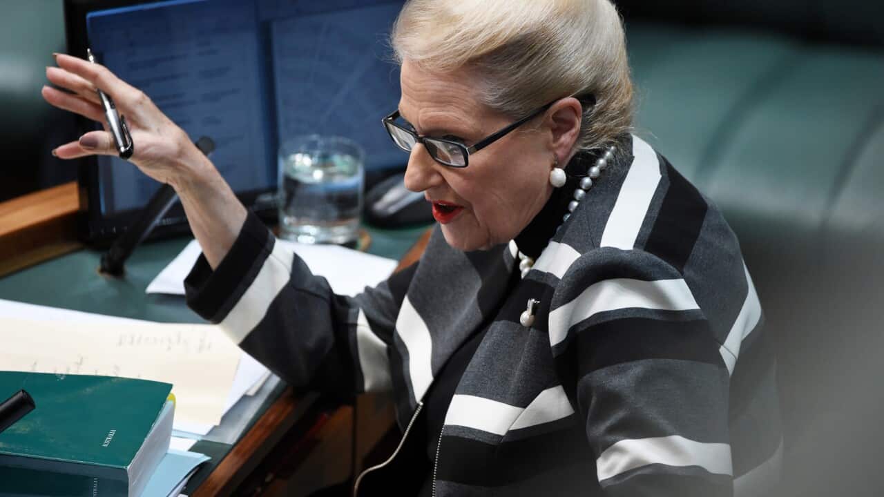 Speaker of the House Bronwyn Bishop during Question Time at Parliament House in Canberra, June 16, 2015. (AAP Image/Mick Tsikas)