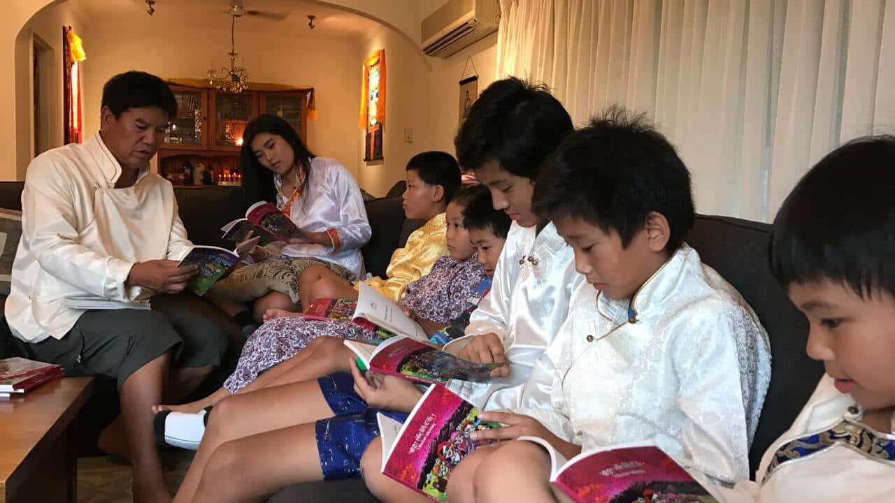 Tibetan kids learning Tibetan language