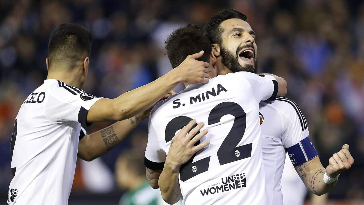 Valencia Gary Neville Rapid Vienna UEFA Europa League