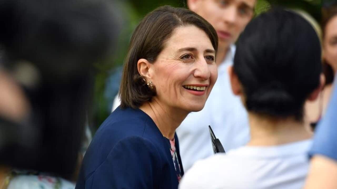 NSW Premier Gladys Berejiklian (centre)