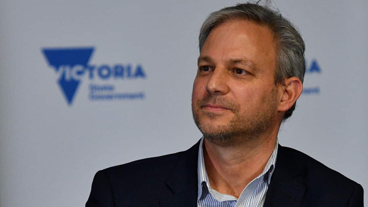 Victorian Chief Health Officer Brett Sutton speaks to the media during a press conference in Melbourne, Friday, June 4, 2021. Victoria has recorded four new locally acquired cases of coronavirus in the past 24 hours. (AAP Image/James Ross) NO ARCHIVING