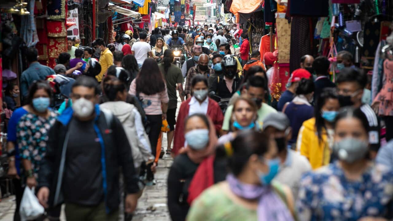 A local market getting busy and crowded as the lockdown came to an end.Nepal government has formally ended the nationwide lockdown enforced from March 24th to stem the spread of coronavirus. (Photo by Prabin Ranabhat / SOPA Images/Sipa USA)
