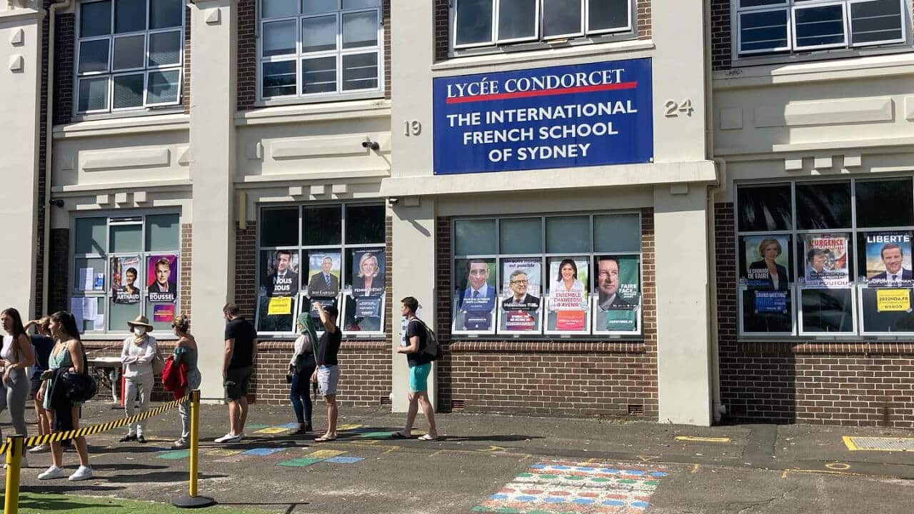 Premier tour de l'élection présidentielle au lycée Condorcet de Sydney, où se concentrent 4 des 8 bureaux de vote en Australie