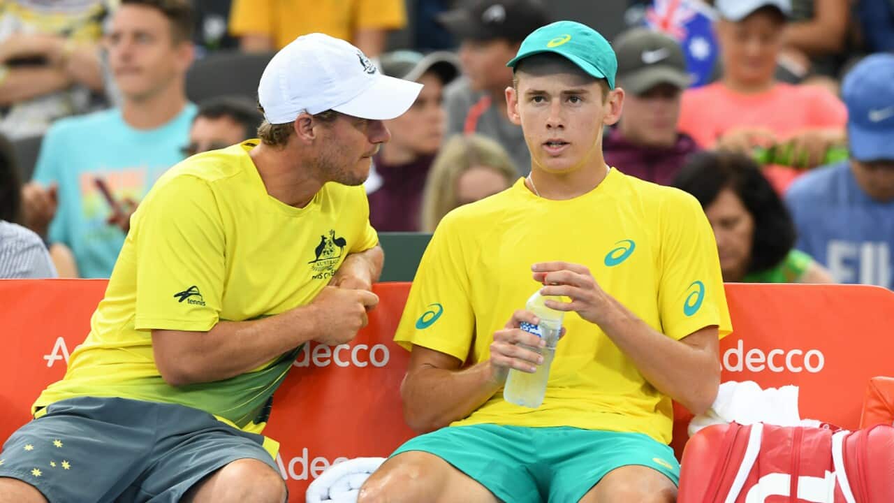 Lleyton Hewitt and Alex de Minaur