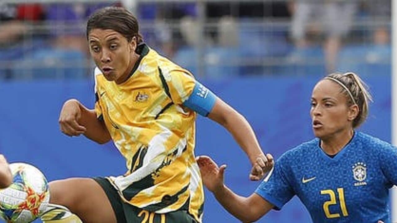 Sam Kerr has found plenty of goal-scoring opportunities for the Matildas at this year's Women's World Cup.