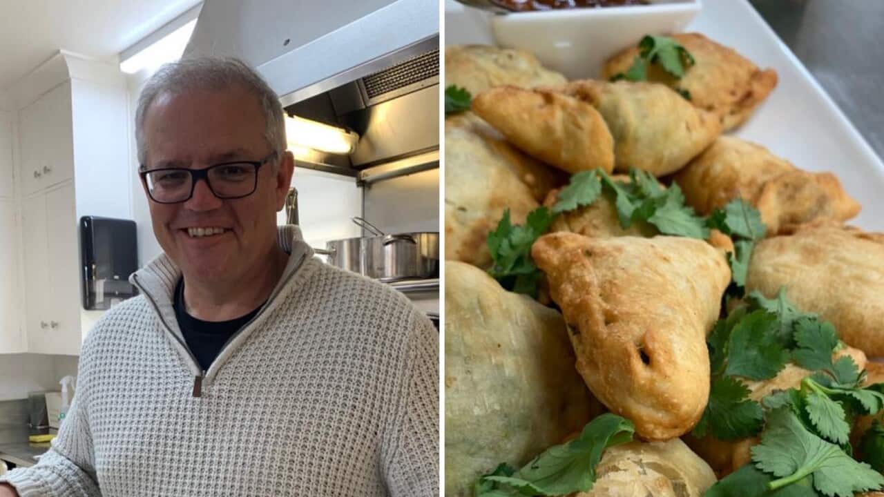 Scott Morrison said he would like to share his vegetable samosa meal with Narendra Modi.