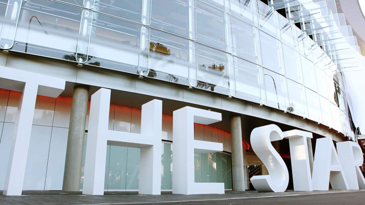 A sign outside The Star casino in Sydney