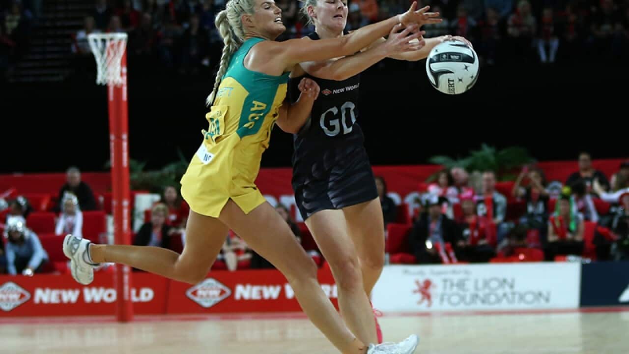 Gretel Tippett of Australia and Katrina Grant of New Zealand