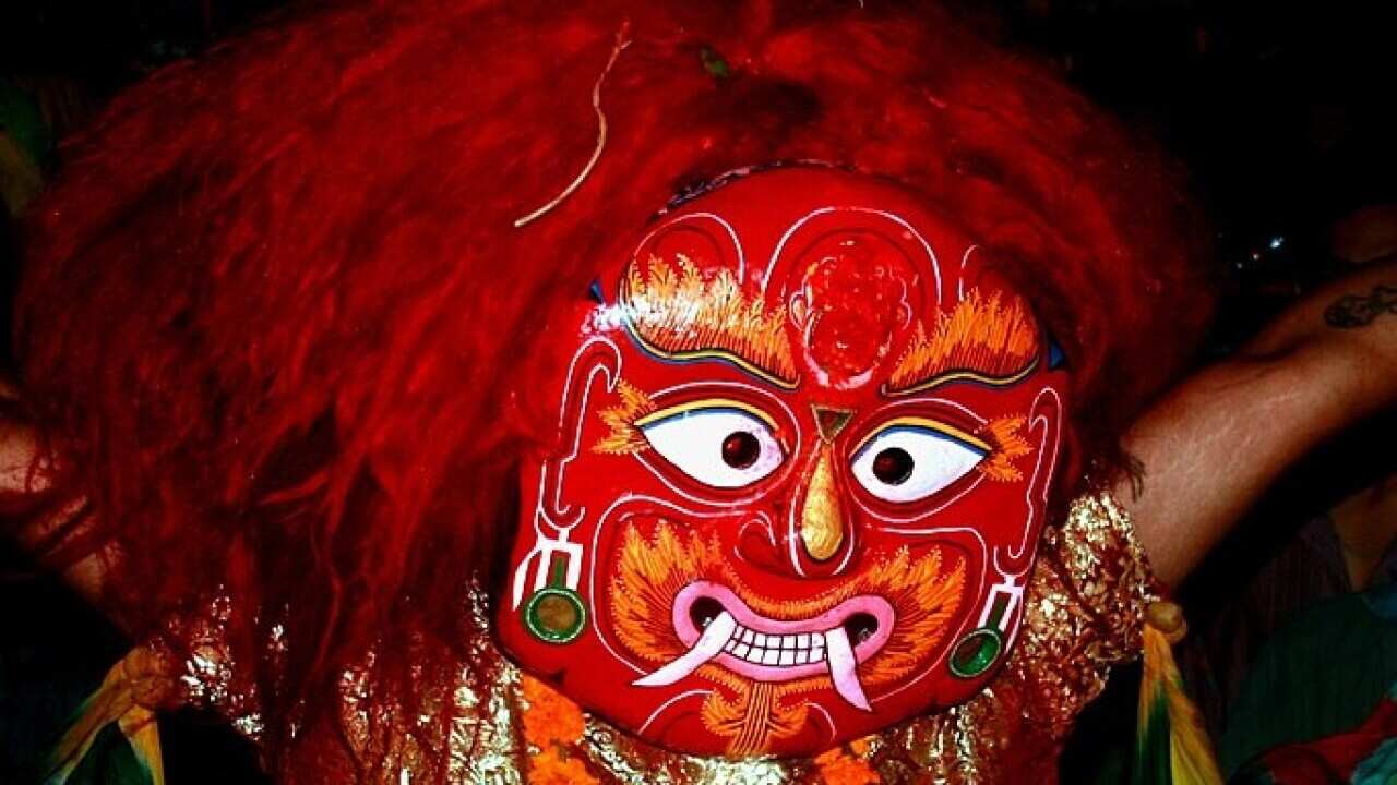 A representative image of Lakhey dance.